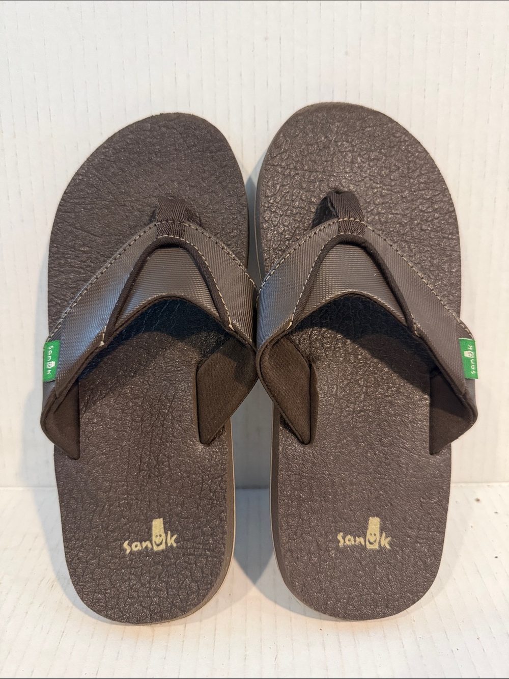 Sanuk Root Beer Kids Brown Flip Flop Sandals (XL)